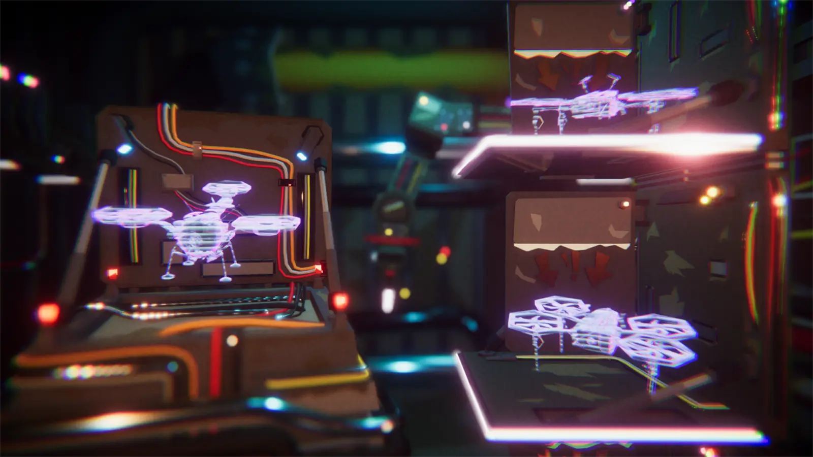 In-game screenshot of Drone Tinkerer racing video game