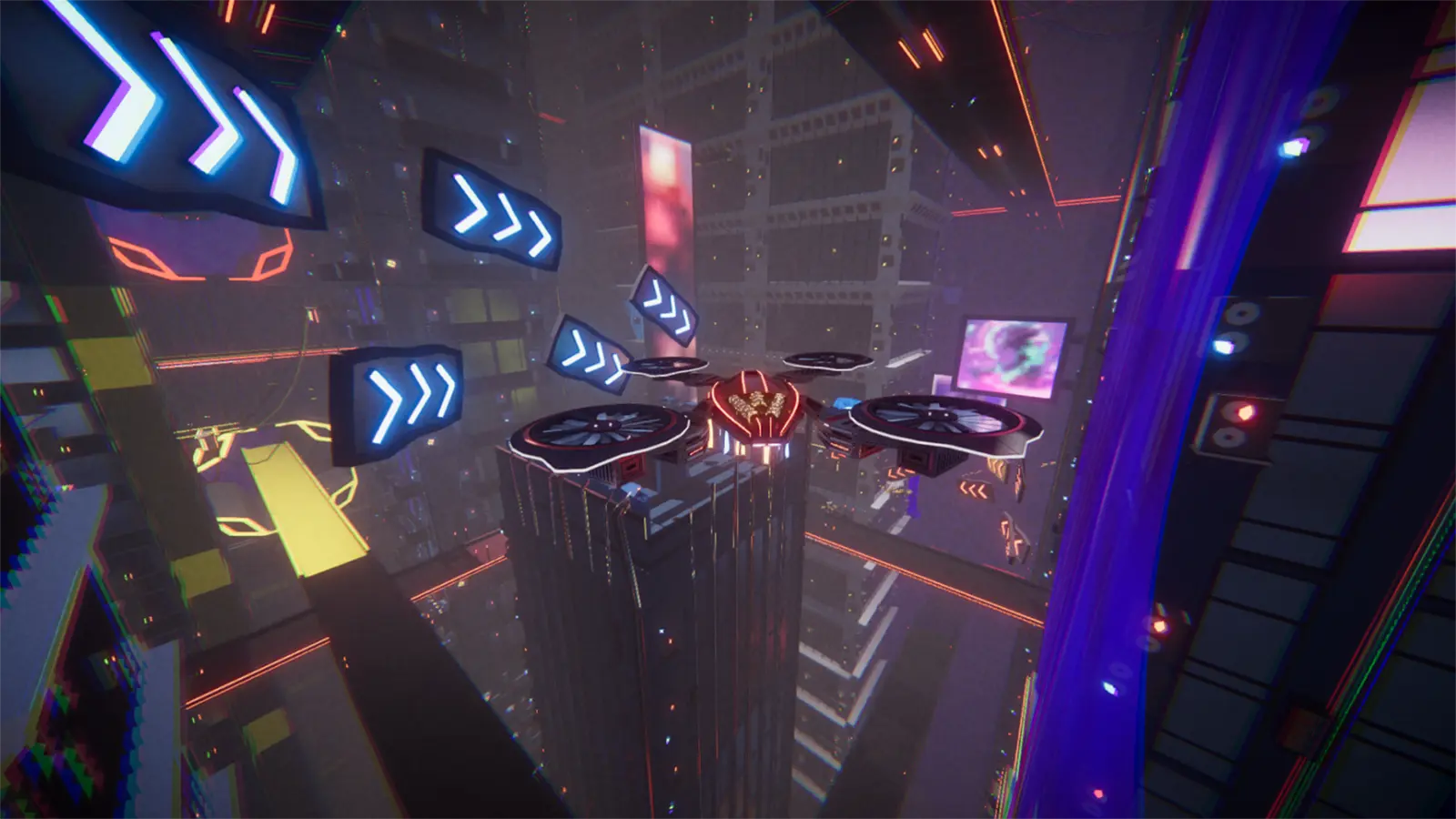 In-game screenshot of Drone Tinkerer racing video game