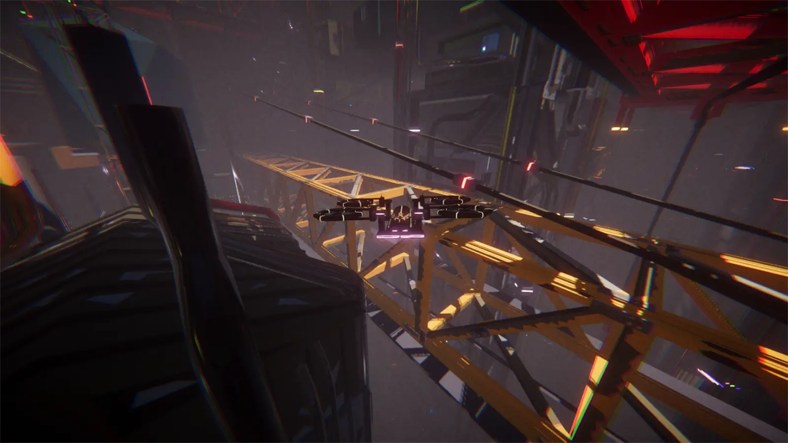In-game screenshot of Drone Tinkerer racing video game